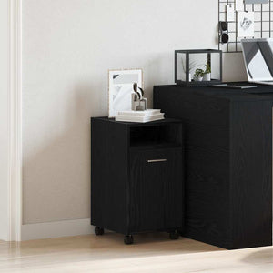 Rollbarer Schrank Schwarz Eiche Optik