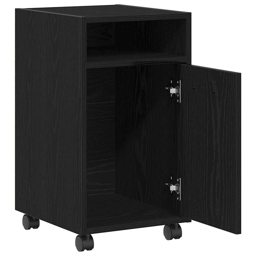 Rollbarer Schrank Schwarz Eiche Optik