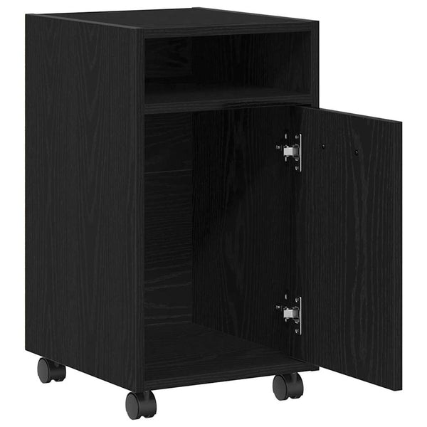 Rollbarer Schrank Schwarz Eiche Optik