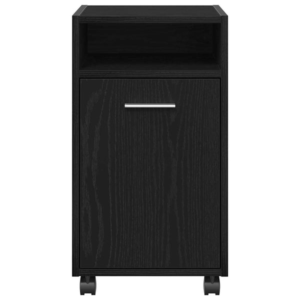 Rollbarer Schrank Schwarz Eiche Optik