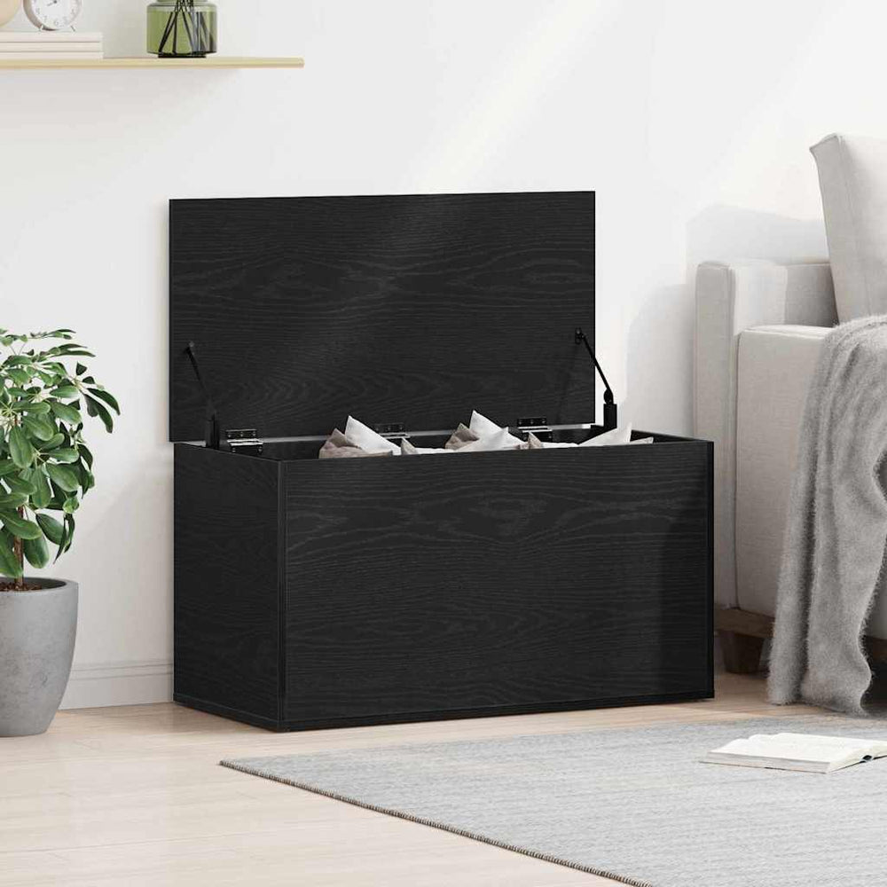Aufbewahrungsbox Schwarz Eichenoptik 84 cm