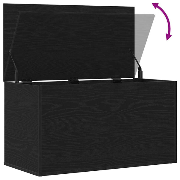 Aufbewahrungsbox Schwarz Eichenoptik 84 cm