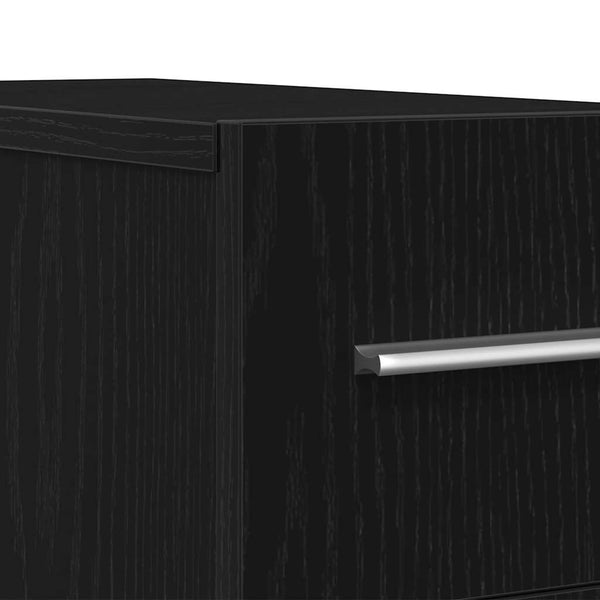 Apothekerschrank Schwarz Eichen-Optik