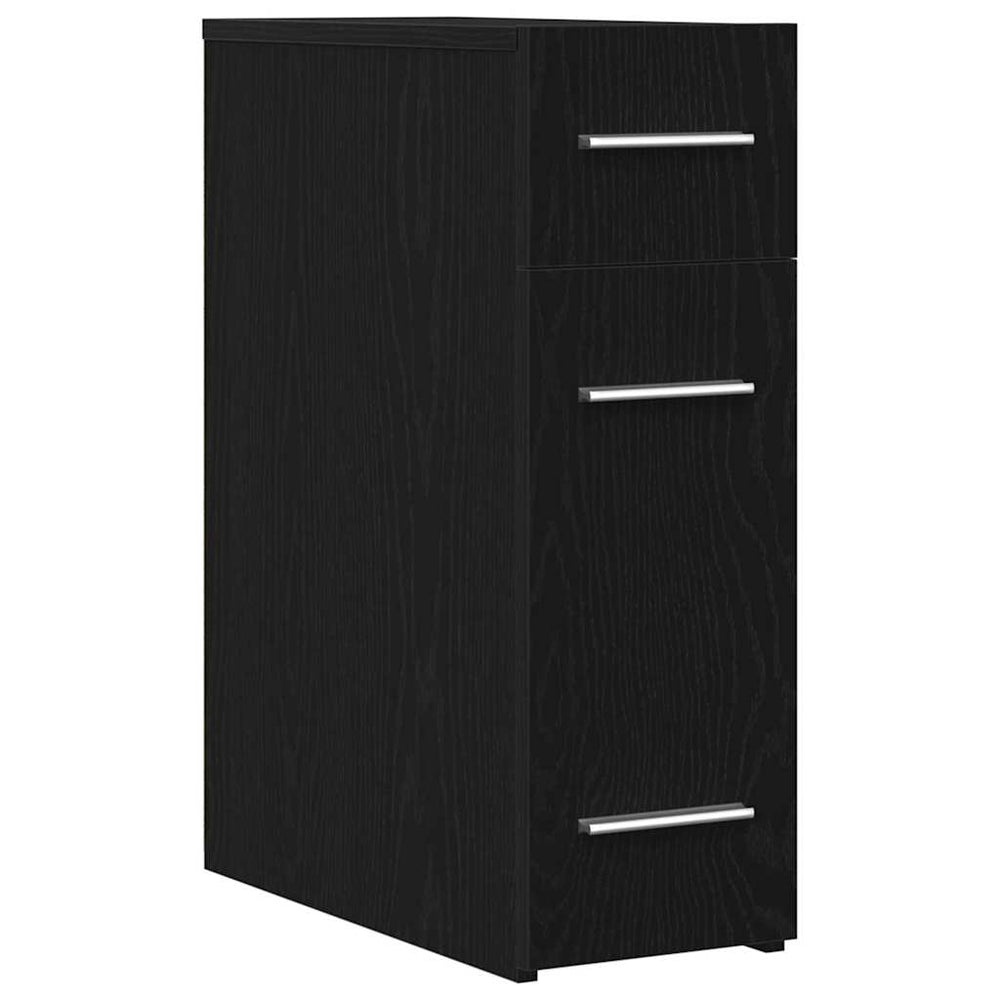 Apothekerschrank Schwarz Eichen-Optik