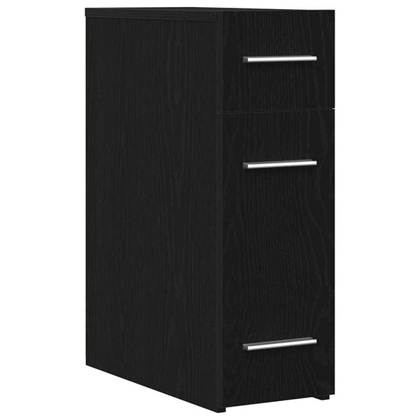 Apothekerschrank Schwarz Eichen-Optik