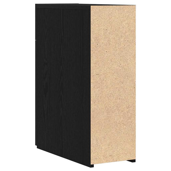 Apothekerschrank Schwarz Eichen-Optik