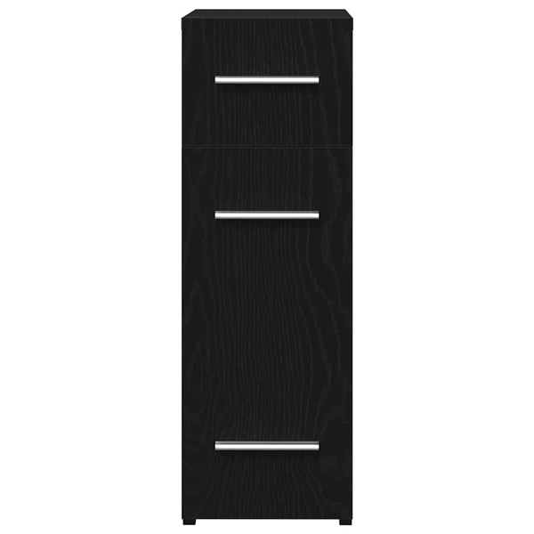Apothekerschrank Schwarz Eichen-Optik