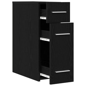 Apothekerschrank Schwarz Eichen-Optik