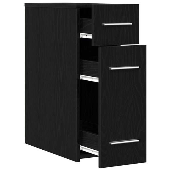 Apothekerschrank Schwarz Eichen-Optik