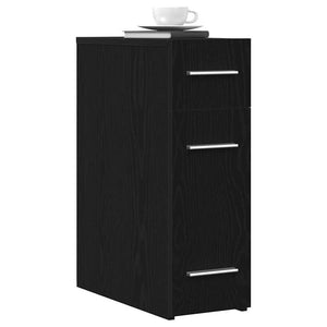 Apothekerschrank Schwarz Eichen-Optik