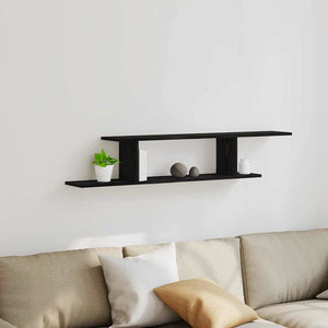 Wandmontiertes TV Regal, Schwarz Eiche, 125cm
