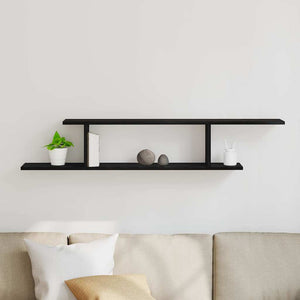 Wandmontiertes TV Regal, Schwarz Eiche, 125cm
