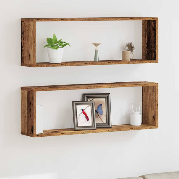 Wandregale 2er Set Altholz 80cm