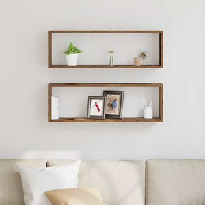 Wandregale 2er Set Altholz 80cm