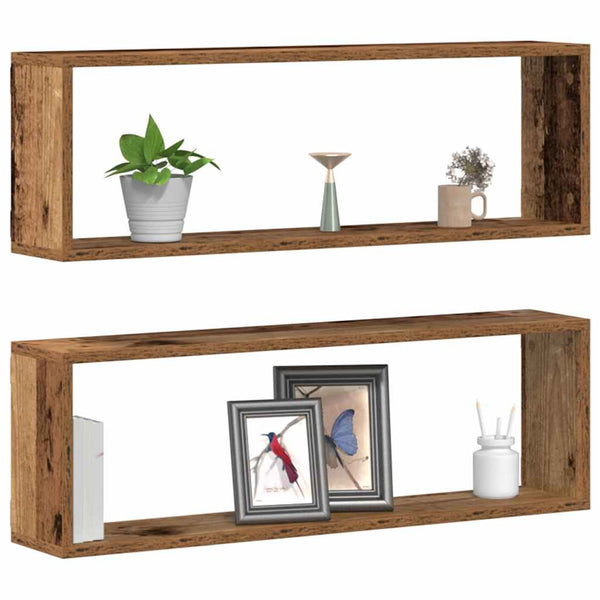 Wandregale 2er Set Altholz 80cm