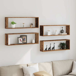 Wandregale 4er Set Altholz