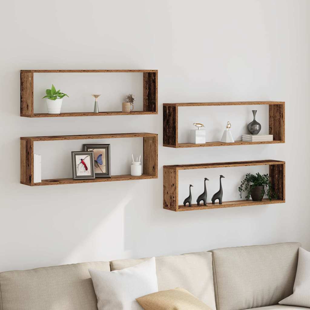 Wandregale 4er Set Altholz