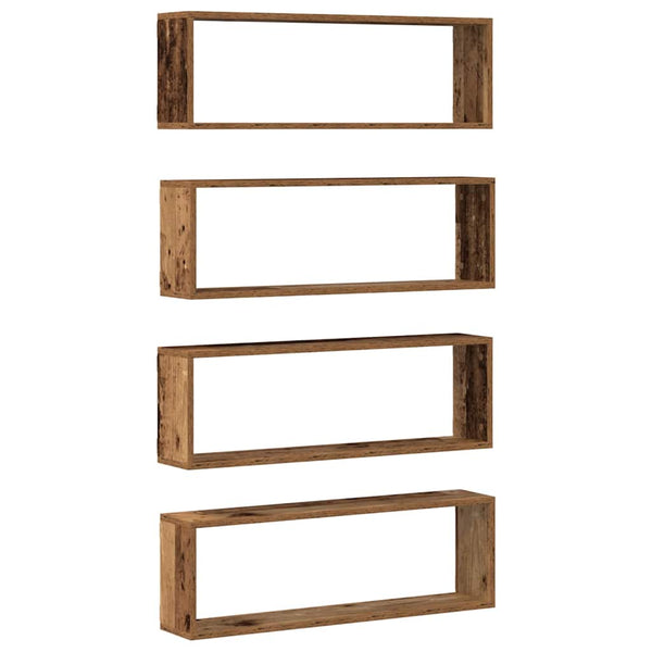 Wandregale 4er Set Altholz