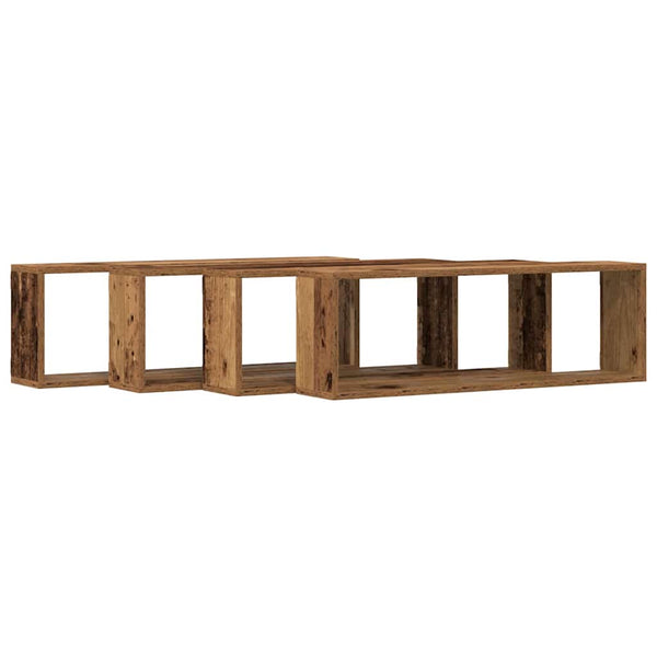 Wandregale 4er Set Altholz