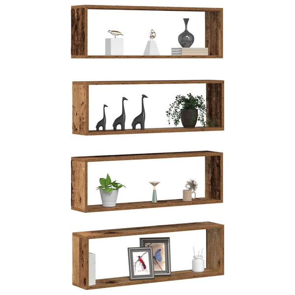 Wandregale 4er Set Altholz