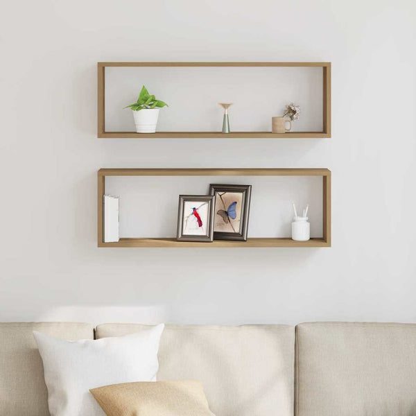 Wandregale Eiche 80cm, 2er Set
