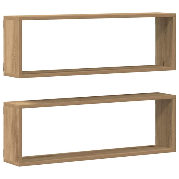 Wandregale Eiche 80cm, 2er Set