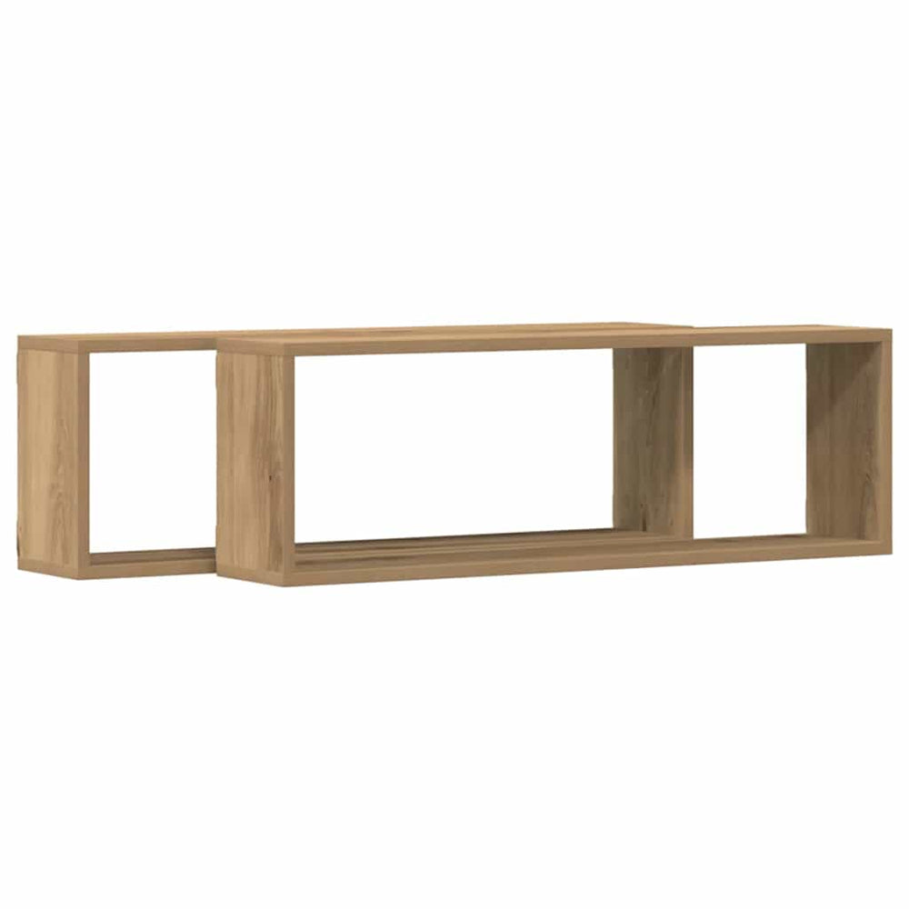 Wandregale Eiche 80cm, 2er Set