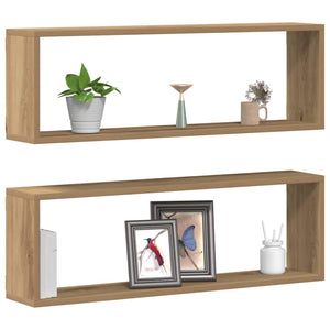 Wandregale Eiche 80cm, 2er Set