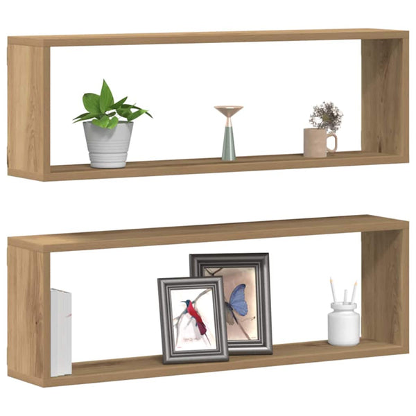 Wandregale Eiche 80cm, 2er Set