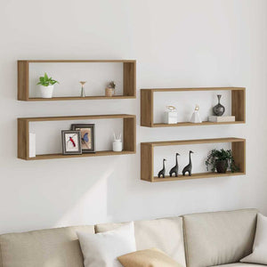 Wandregale Eiche 4er Set 80cm