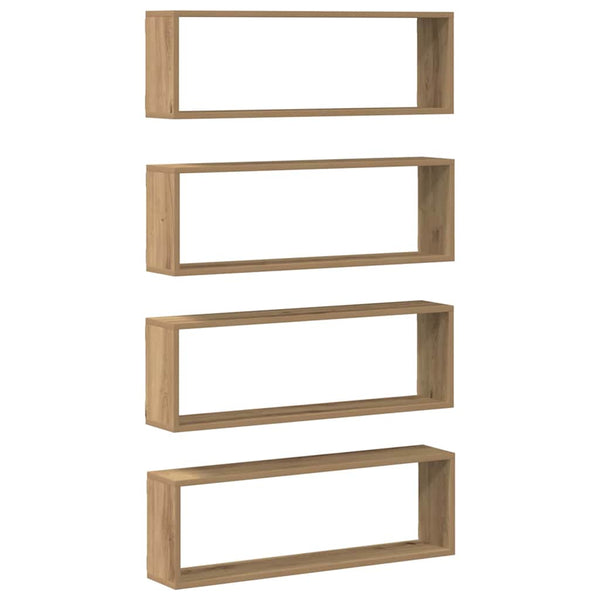 Wandregale Eiche 4er Set 80cm