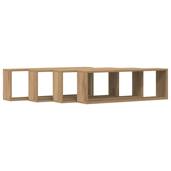 Wandregale Eiche 4er Set 80cm