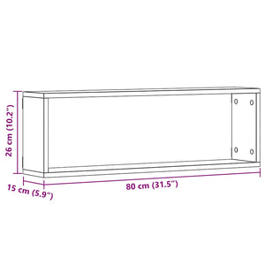 Wandregale Eiche 4er Set 80cm