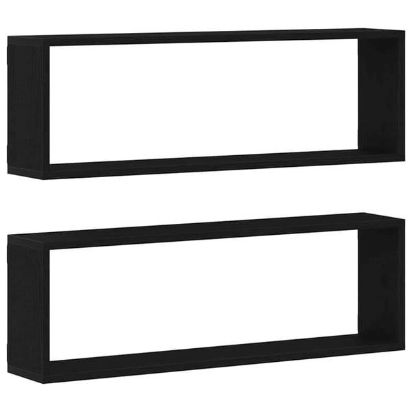 Wandregale Schwarz Eichen-Optik, 2er Set