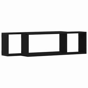 Wandregale Schwarz Eichen-Optik, 2er Set