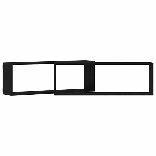 Wandregale Schwarz Eichen-Optik, 2er Set