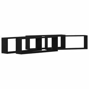 Wandregale Schwarz Eichen-Optik, 4er-Set