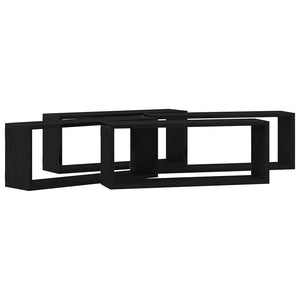 Wandregale Schwarz Eichen-Optik, 4er-Set
