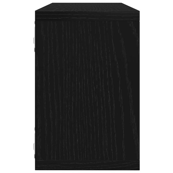 Wandregale 6er Set, Schwarz Eichenoptik