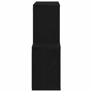 Wandregal Schwarz Eichenoptik 76 cm