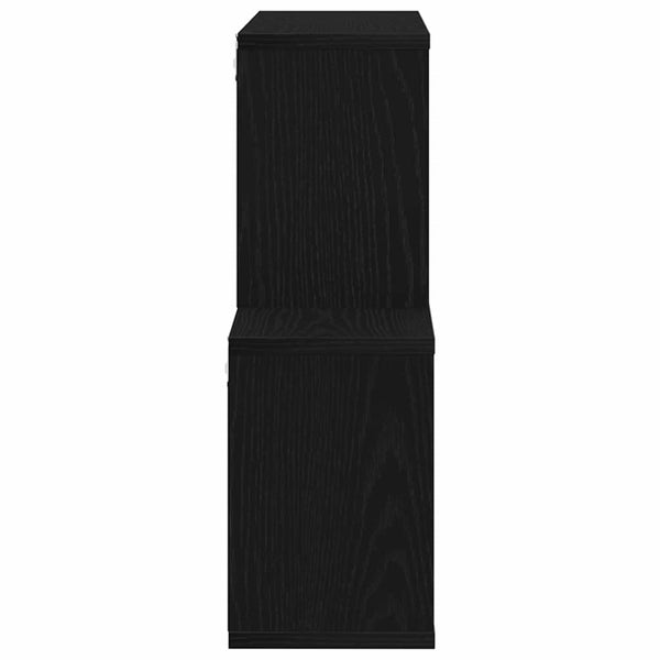 Wandregal Schwarz Eichenoptik 76 cm