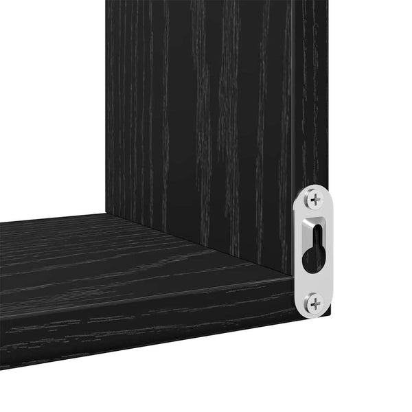 Wandregal 2er Set Schwarz Eiche 40x40x49,5cm