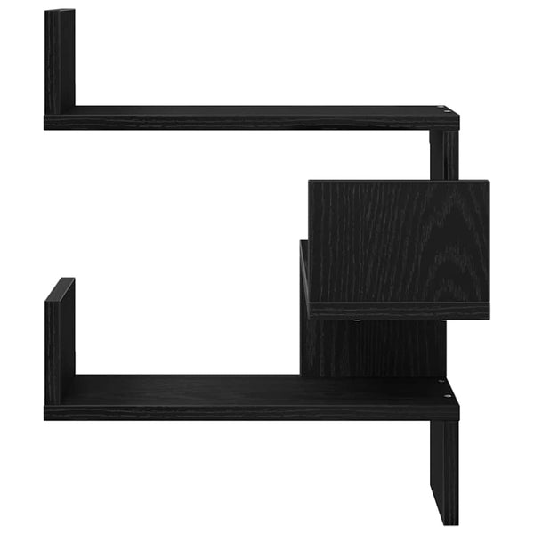 Wandregal 2er Set Schwarz Eiche 40x40x49,5cm