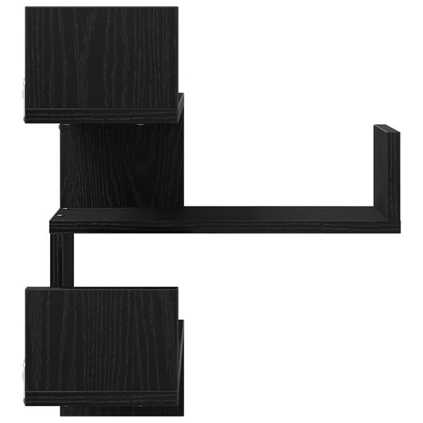 Wandregal 2er Set Schwarz Eiche 40x40x49,5cm
