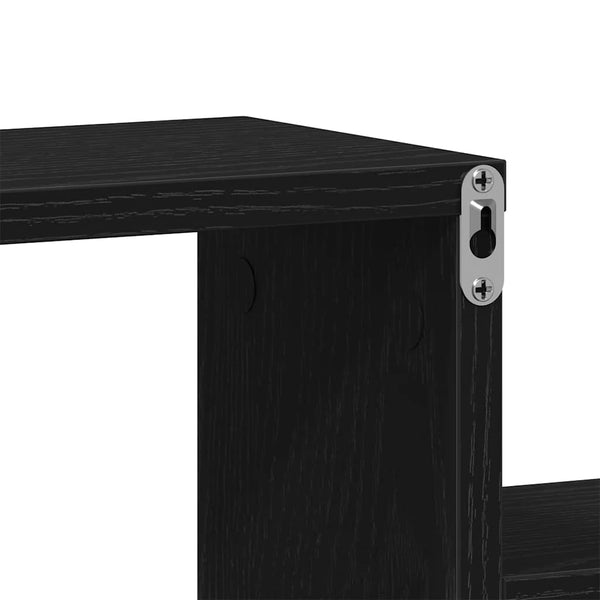 Wandregal Schwarz Eichenoptik 80cm