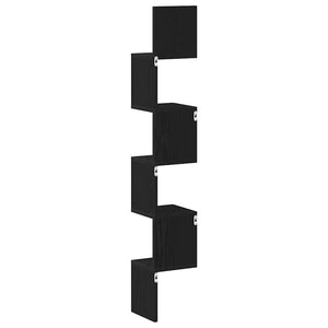 Eckregal Schwarz Eichenoptik 127,5cm