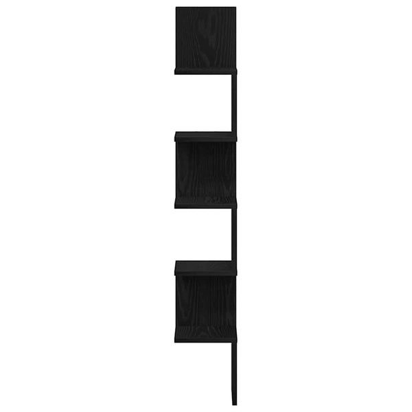 Eckregal Schwarz Eichenoptik 127,5cm