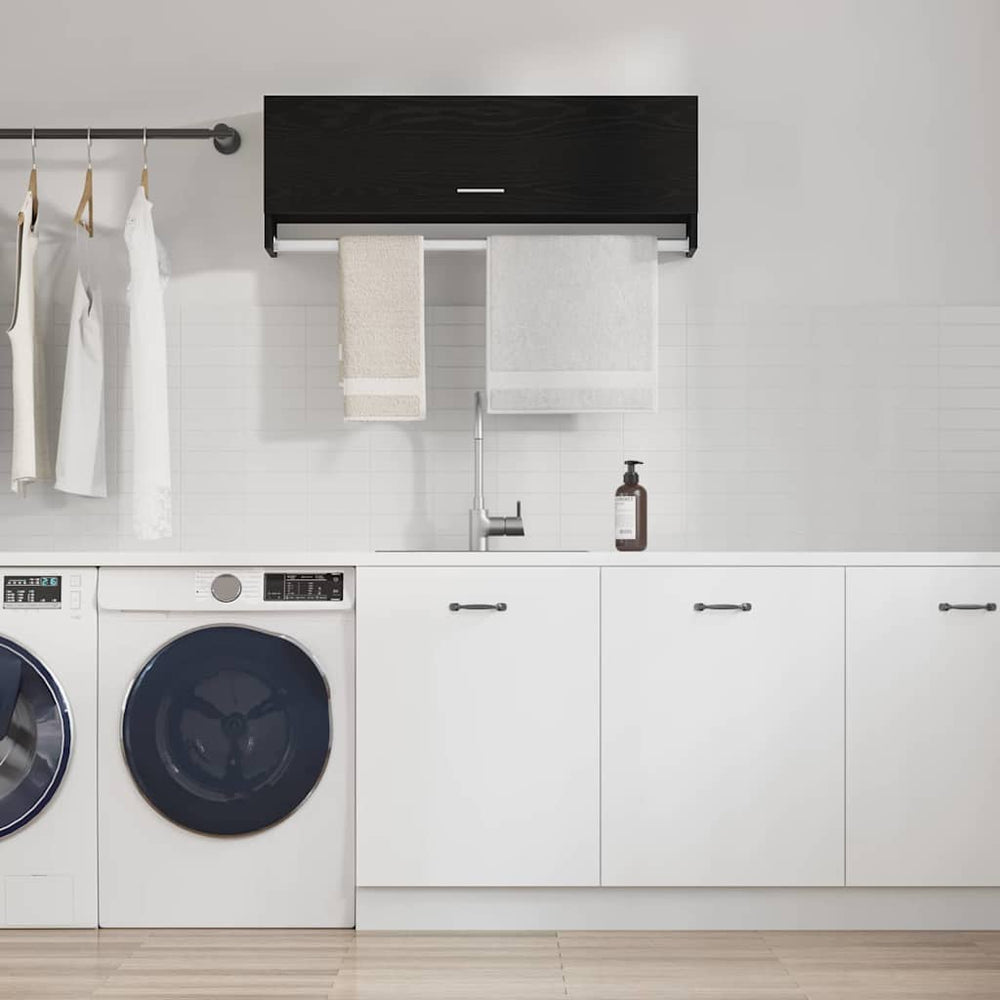 Kleiderschrank Schwarz Eichenoptik 100 cm