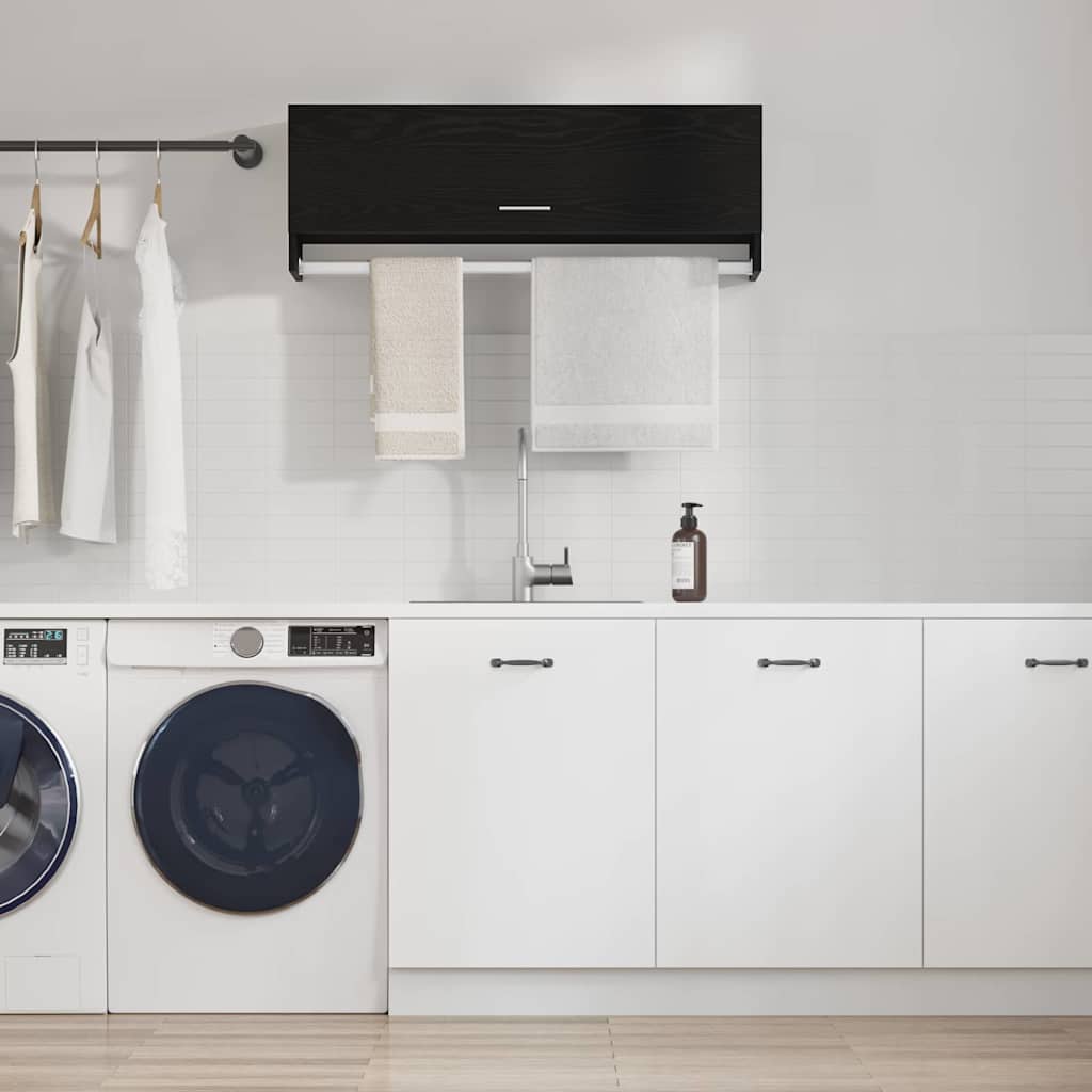 Kleiderschrank Schwarz Eichenoptik 100 cm