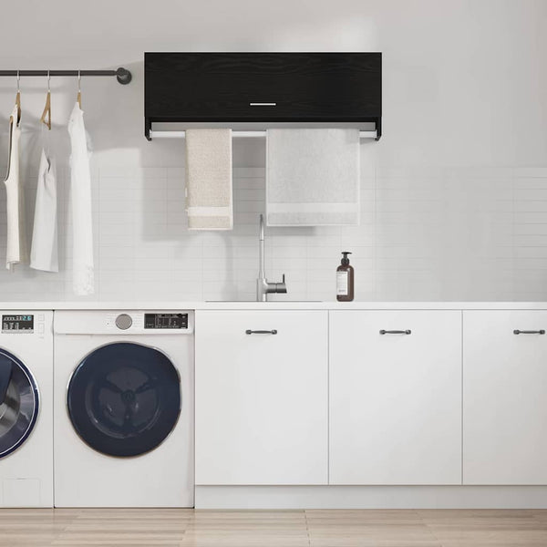 Kleiderschrank Schwarz Eichenoptik 100 cm